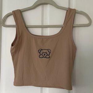 🧸Thrifted Embroidered Teddy Bear Tank 🧸